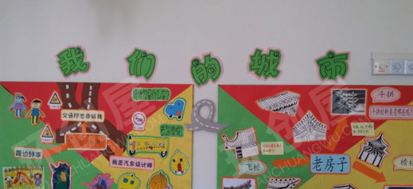 幼儿园我们的城市主题墙环创图片