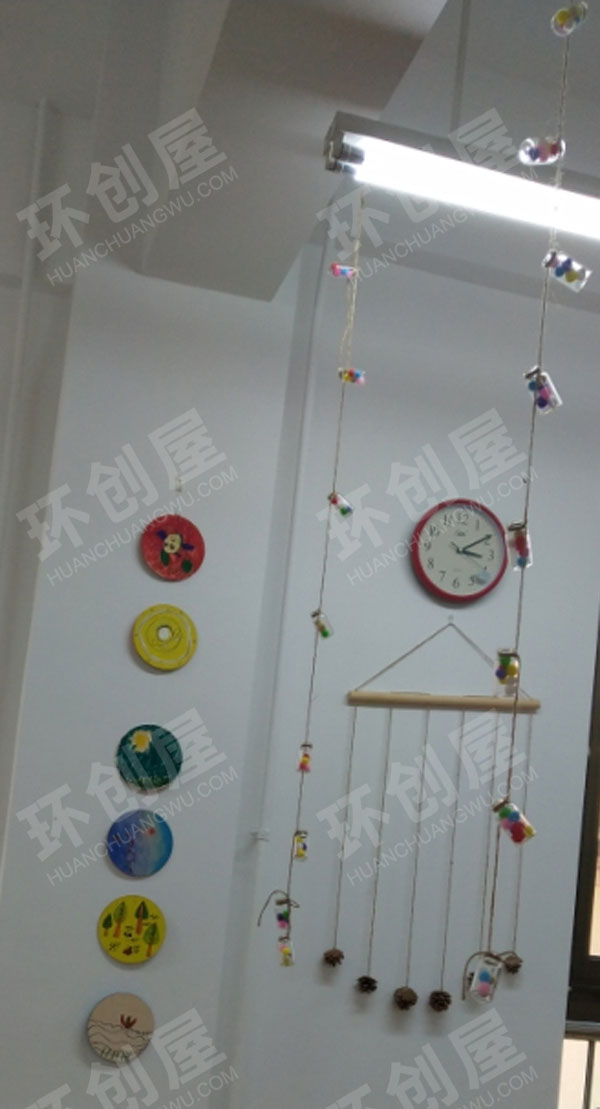 幼儿园鱼线麻绳玻璃瓶手工挂饰图片