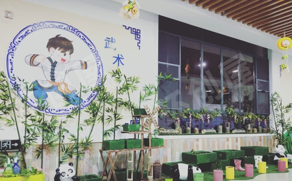 幼儿园走廊墙面中国风装饰图片