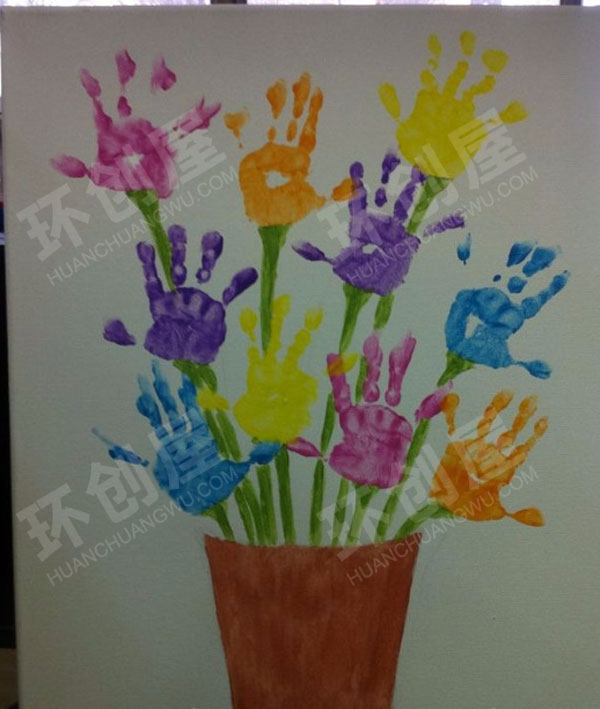 幼儿园手掌手指画作品展示图片