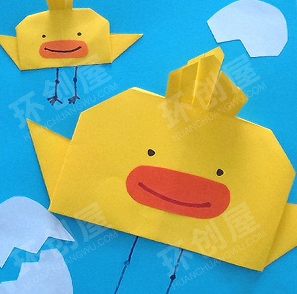 幼儿园美工区折小鸡仔图片