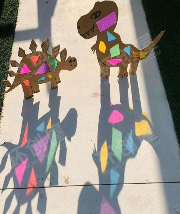 幼儿园科学区自制玻璃纸彩色的影子图片
