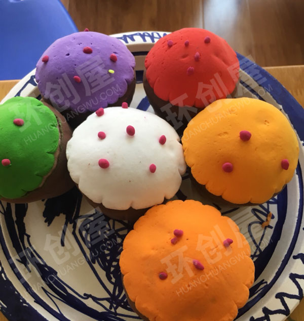 幼儿园角色游戏小餐厅粘土甜品图片