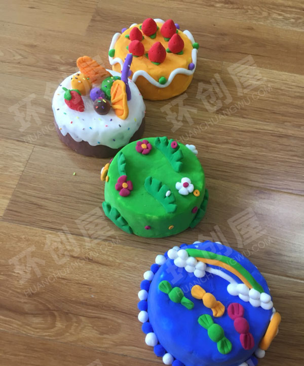 幼儿园角色游戏小餐厅粘土甜品图片