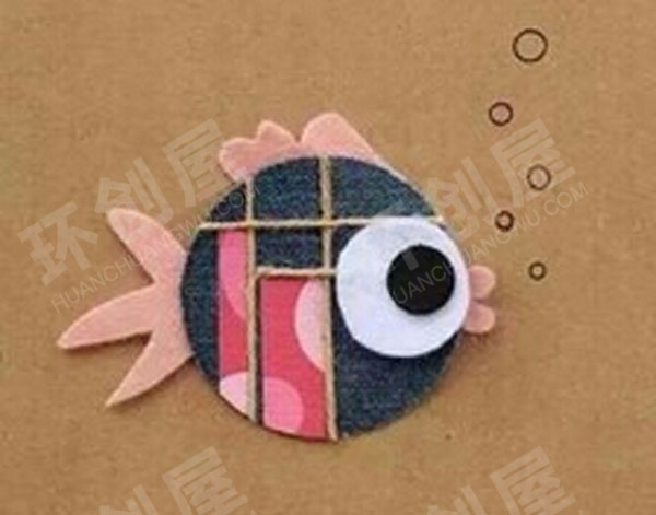 幼儿园废物利用布艺麻绳卡通画主题墙图片