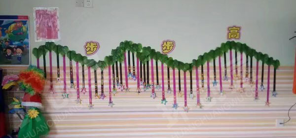 幼儿园教室墙面布置红花墙评比栏图片