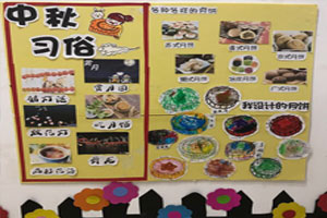 幼儿园走廊墙面中秋节展板图片2张