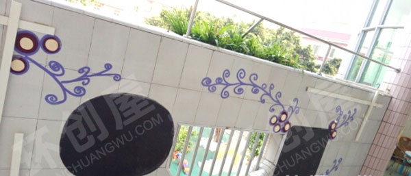 幼儿园走廊护栏外墙边框图片