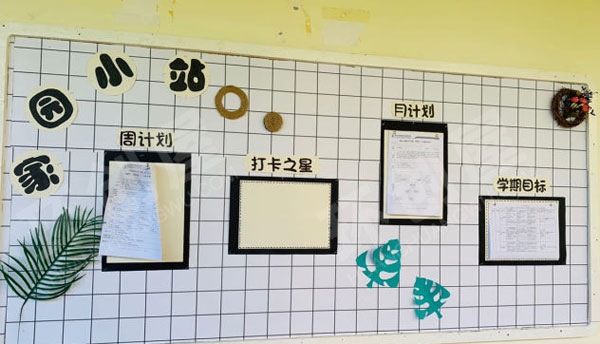 幼儿园森系田园风家园联系墙图片
