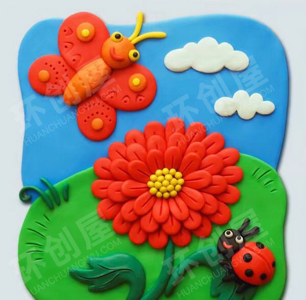 幼儿园超清晰立体橡皮泥做画作品展示图片