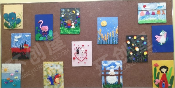 幼儿园粘土卡通有创意作品展示图片
