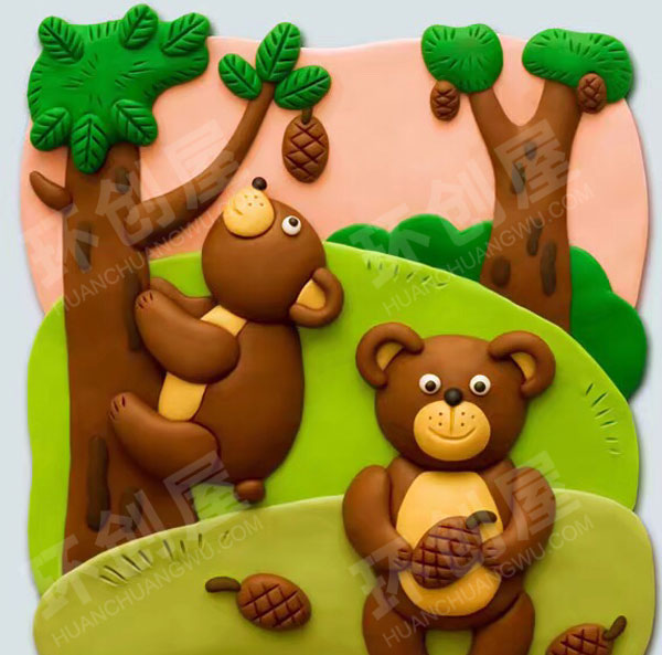 幼儿园超清晰立体橡皮泥做画作品展示图片