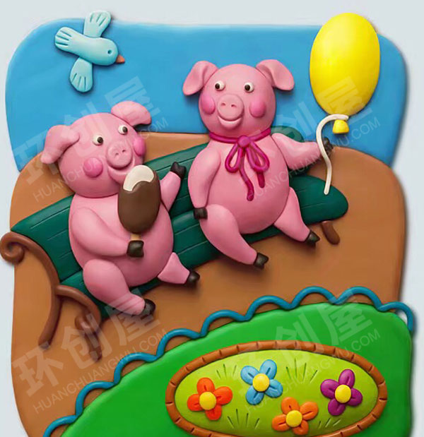幼儿园超清晰立体橡皮泥做画作品展示图片