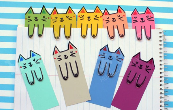 幼儿园美工区可爱猫咪书签图片