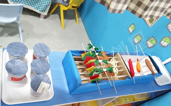 幼儿园角色游戏各种美食都有的小餐厅图片