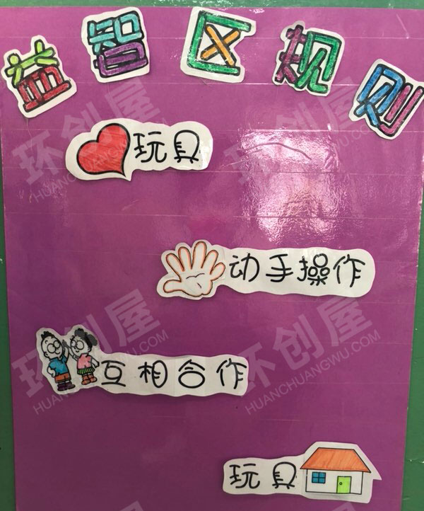 幼儿园益智区进区规则展板图片