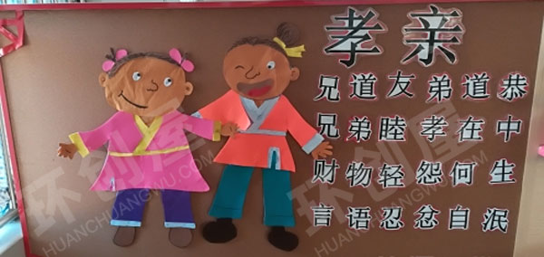 幼儿园墙面布置中国文化国学孝图片