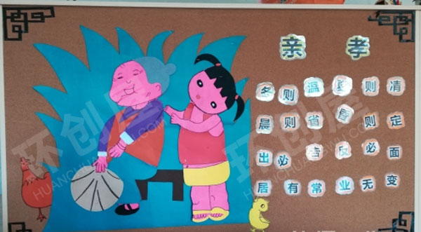 幼儿园墙面布置中国文化国学孝图片
