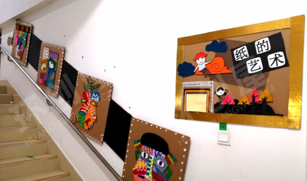 幼儿园走廊纸板创意画墙面布置图片
