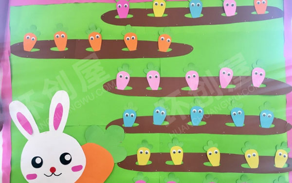 幼儿园墙面布置海绵纸评比栏图片