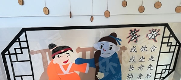 幼儿园墙面布置中国文化国学孝图片