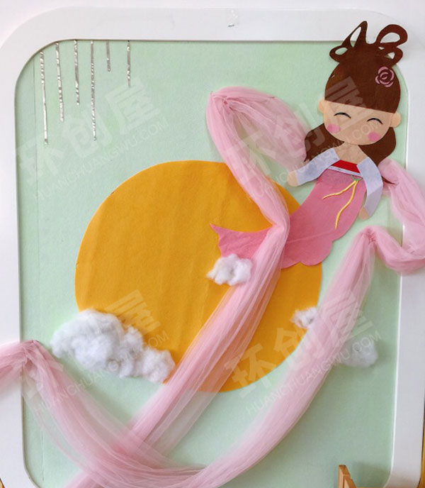 幼儿园中秋月儿圆粉紫色为基调吊饰图片