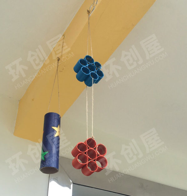 幼儿园废物利用纸筒吊饰图片