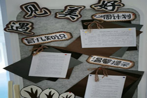 幼儿园遇见美好原木风家园联系栏图片