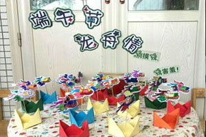 幼儿园端午节手工赛龙舟作品展示图片