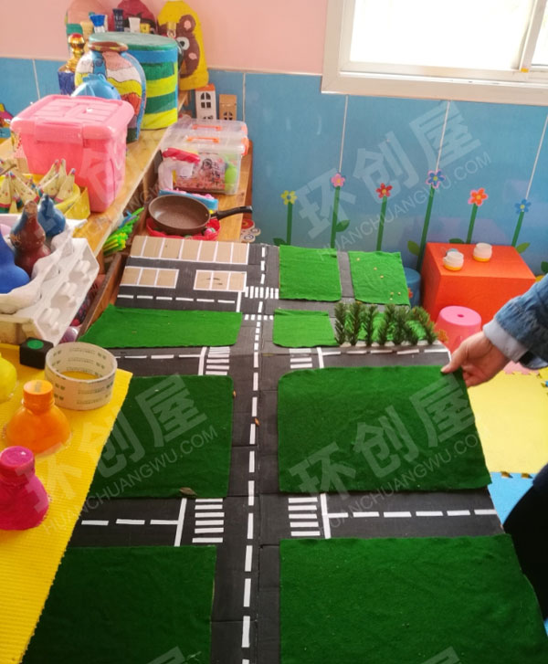幼儿园建构区大马路搭建图片
