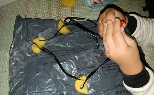 幼儿园科学区土豆发电操作图片