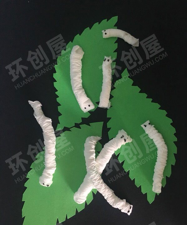 幼儿园科学探索纸做的蚕宝宝图片