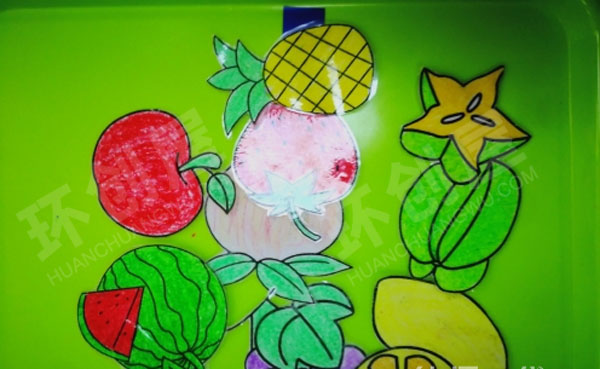 幼儿园益智区自制玩具水果影子配对图片