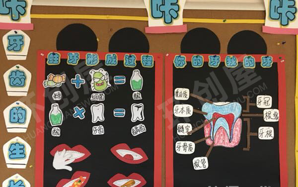 幼儿园环创关于牙齿主题墙图片