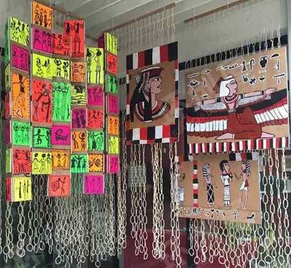 幼儿园多种多样的作品展示吊饰图片