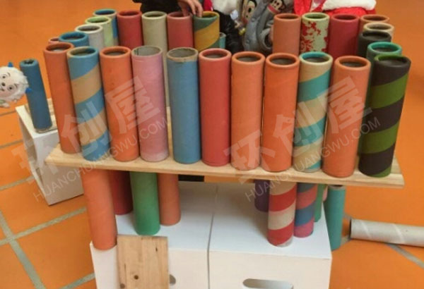 幼儿园纸管建构图片