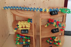 幼儿园建构区雪花片搭建各种交通工具图片6张