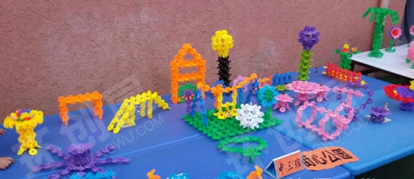 幼儿园建构区雪花积木搭建作品图片