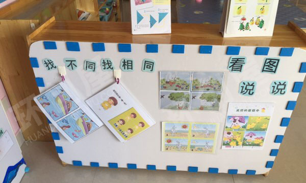 幼儿园阅读区看图说说找不同图片