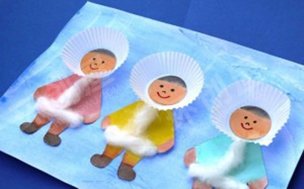 幼儿园美工区冬季主题手工小雪人图片