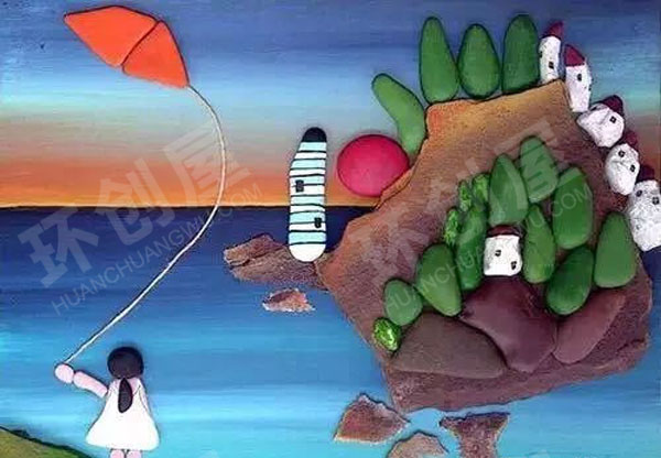 幼儿园美工区丙烯颜料石头画图片