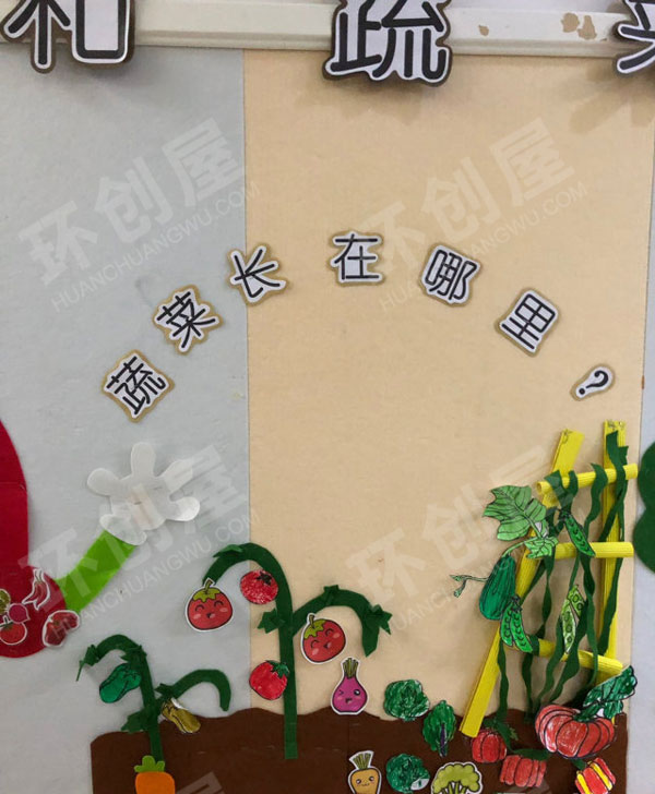 幼儿园主题墙我和蔬菜手拉手图片