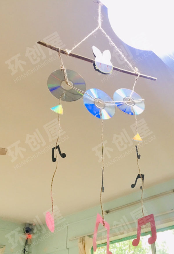 幼儿园废物利用CD盘吊饰图片