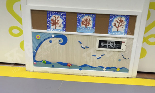 幼儿园走廊墙面废物利用作业墙图片