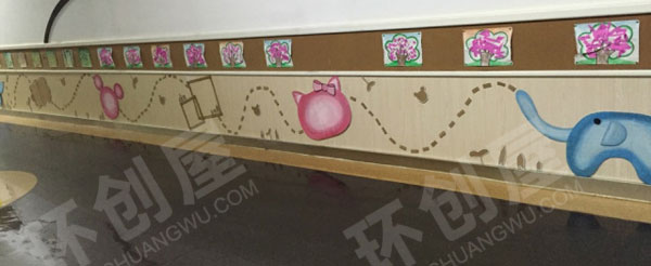幼儿园走廊墙面废物利用作业墙图片