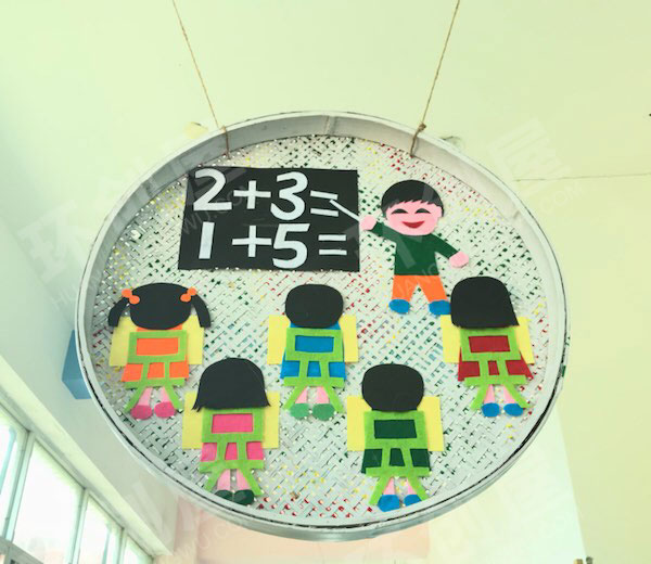 幼儿园走廊海绵纸吊饰我上小学啦图片
