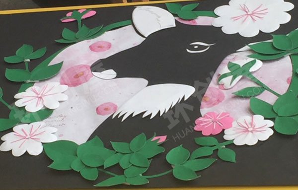 幼儿园大厅走廊衍纸卡纸美术优秀作品图片