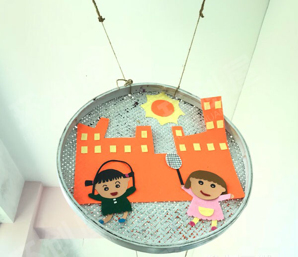 幼儿园走廊海绵纸吊饰我上小学啦图片
