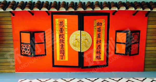 幼儿园大厅走廊春节自由墙图片