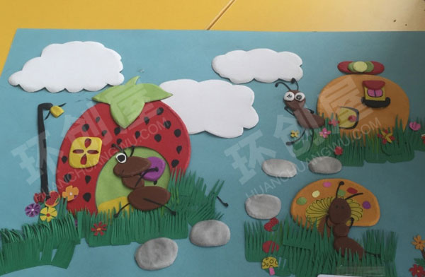 幼儿园大厅走廊衍纸卡纸美术优秀作品图片